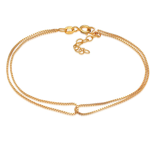 Gold - Elli | Venezianer-Gliederarmband | 925 Sterling Silber vergoldet