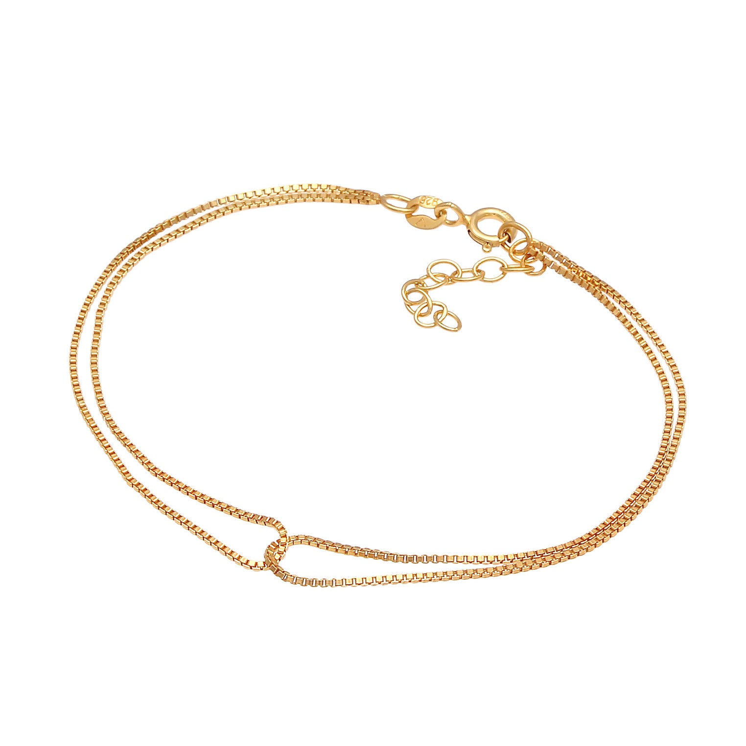 Gold - Elli | Venezianer-Gliederarmband | 925 Sterling Silber vergoldet