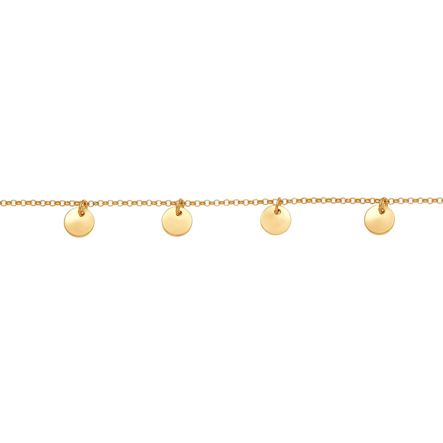 Gold - Elli | Choker Plättchen Anhänger | 925 Sterling Silber vergoldet