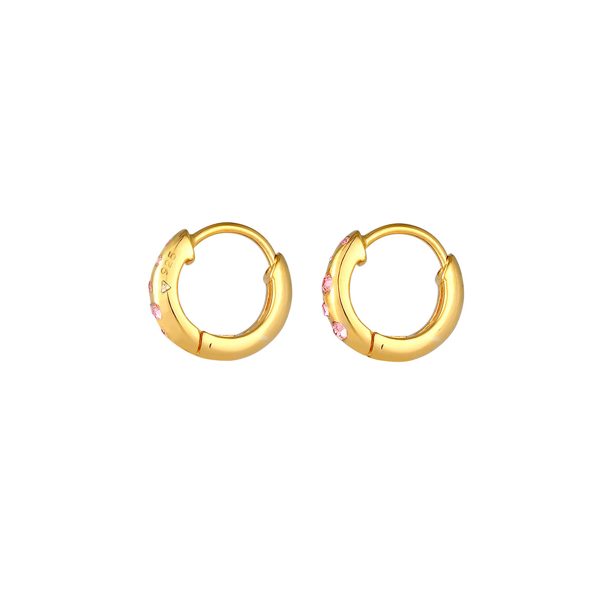 Gold - Elli | Ohrring | Kristall ( Rosa ) | 925 Sterling Silber vergoldet