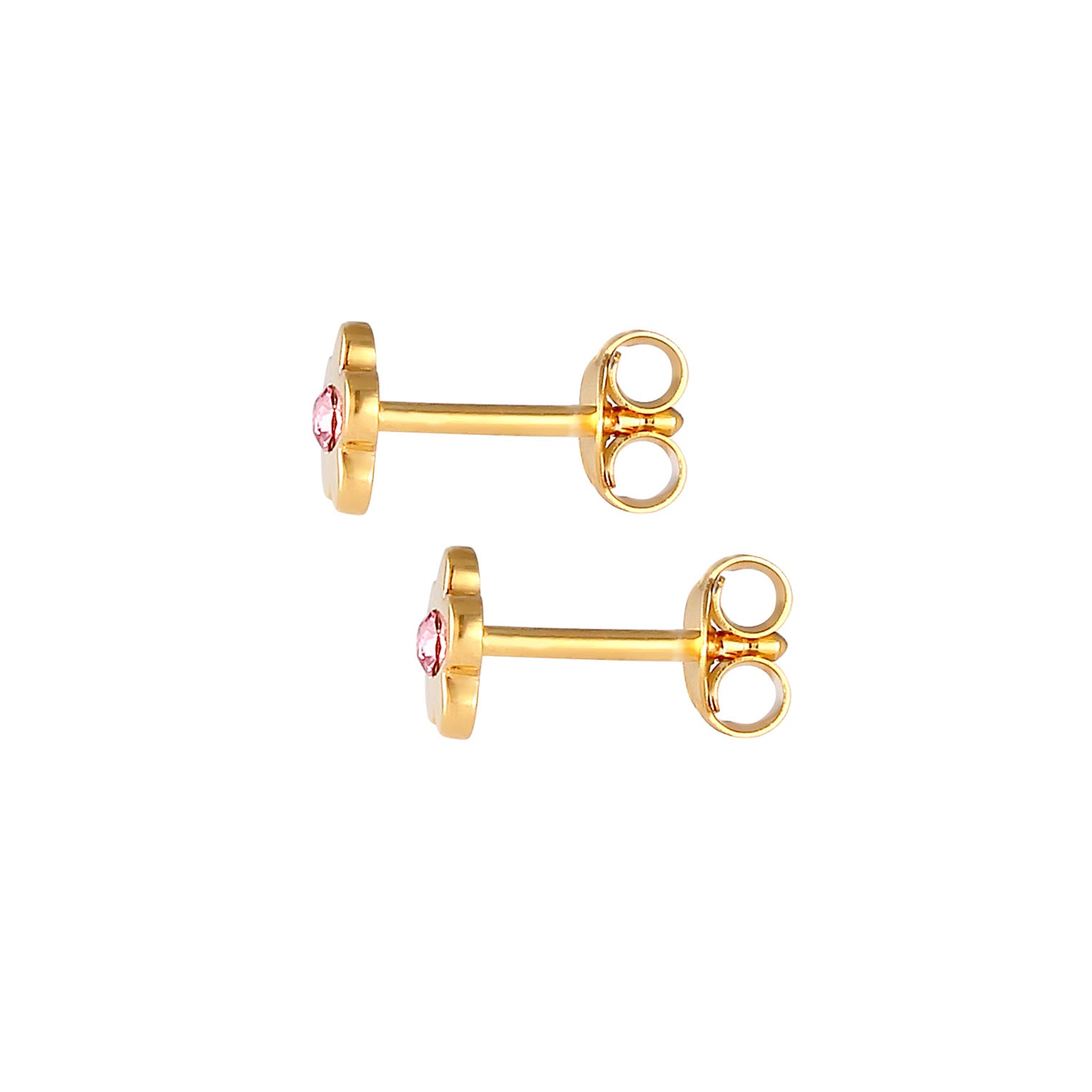 Rosa - Elli | Ohrstecker Blume | Kristall (Rosa) | 925er Sterling Silber Vergoldet