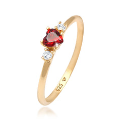 Ring Herz | Zirkonia ( Rot )