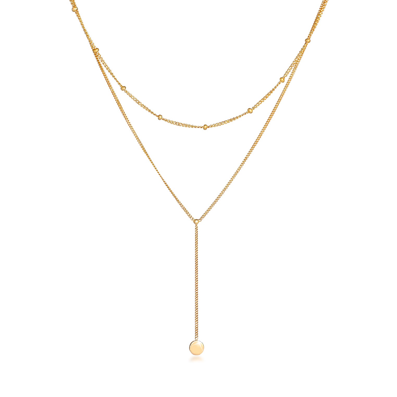 Gold - Elli | Layer-Halskette Basic | 925 Sterling Silber vergoldet