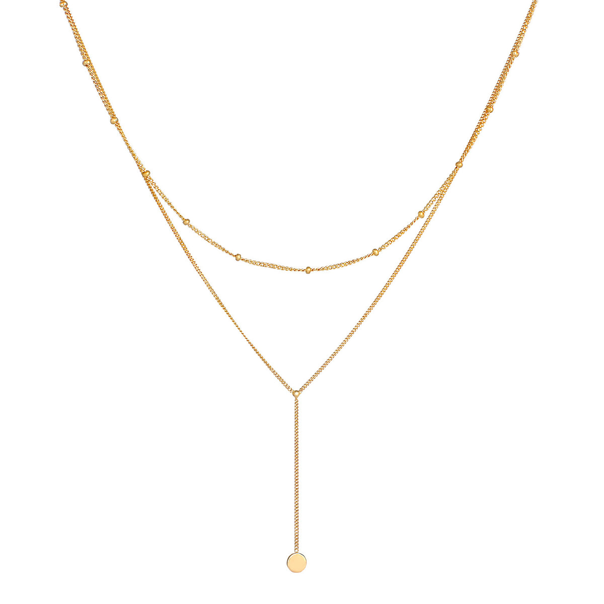 Gold - Elli | Layer-Halskette Basic | 925 Sterling Silber vergoldet