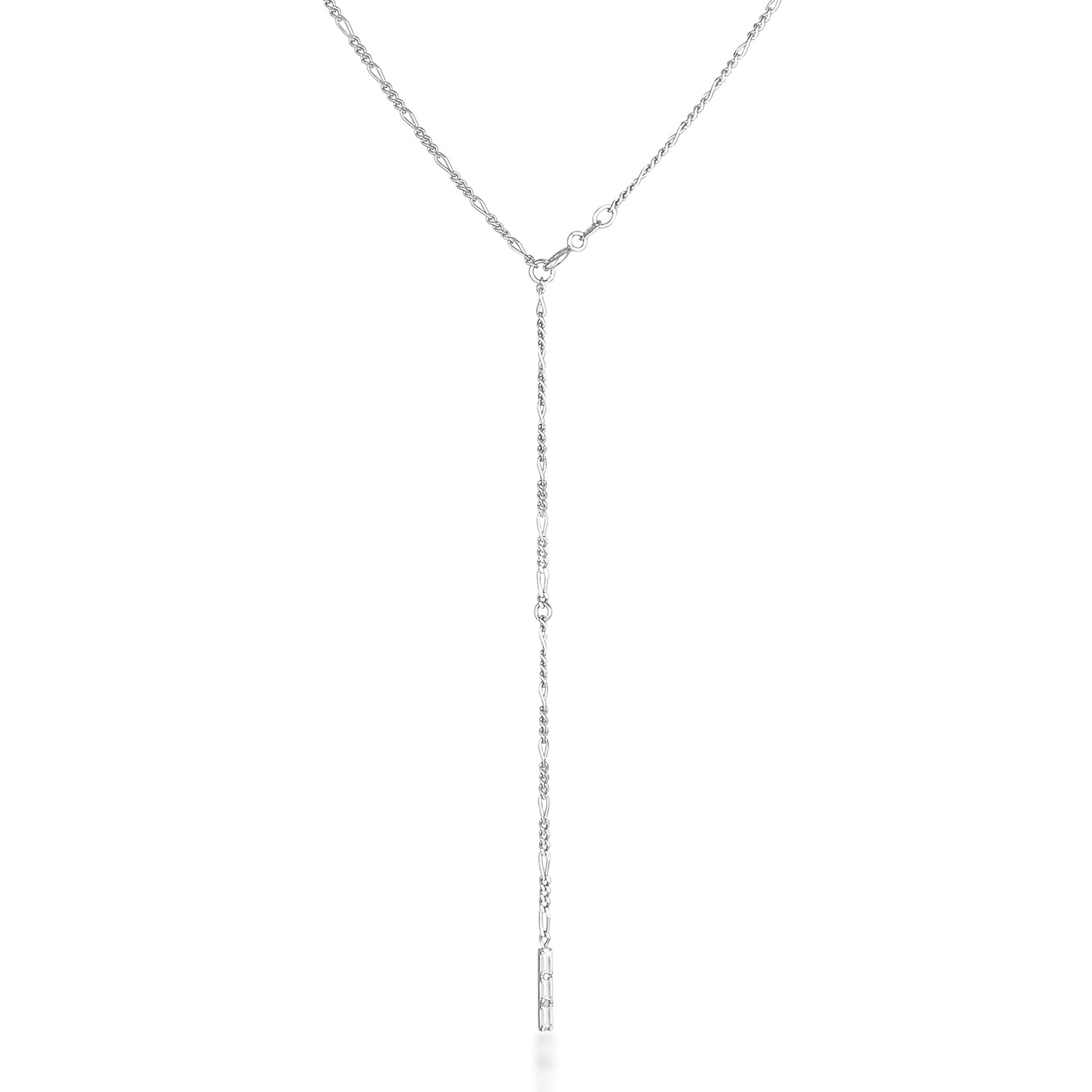 Silber - Elli PREMIUM | Figaro-Y-Halskette | Topas ( Weiß ) | 925er Sterling Silber