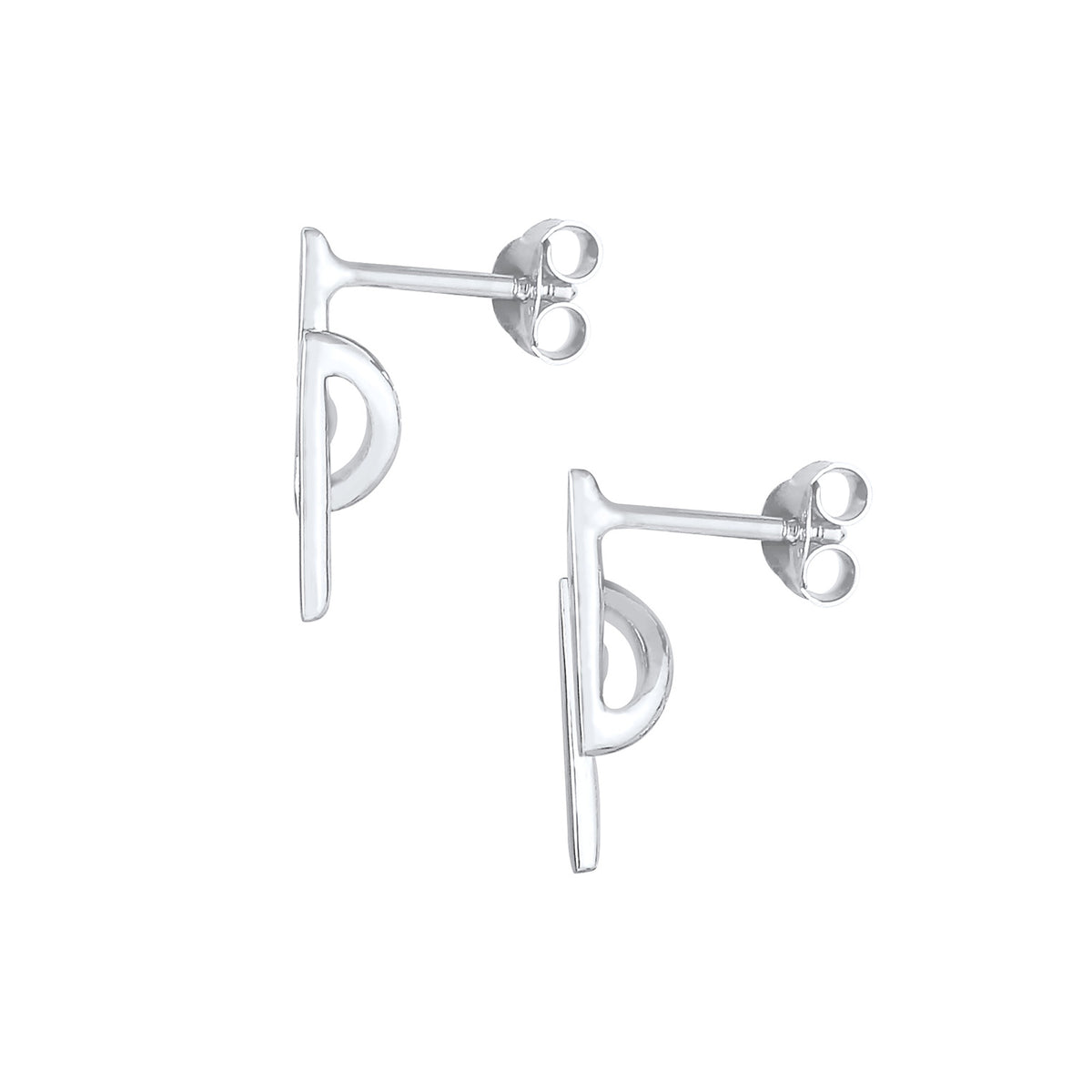 Silber - Elli DIAMONDS | Ohrstecker Geo | Diamant ( Weiß, 0,09 ct ) | 925er Sterling Silber