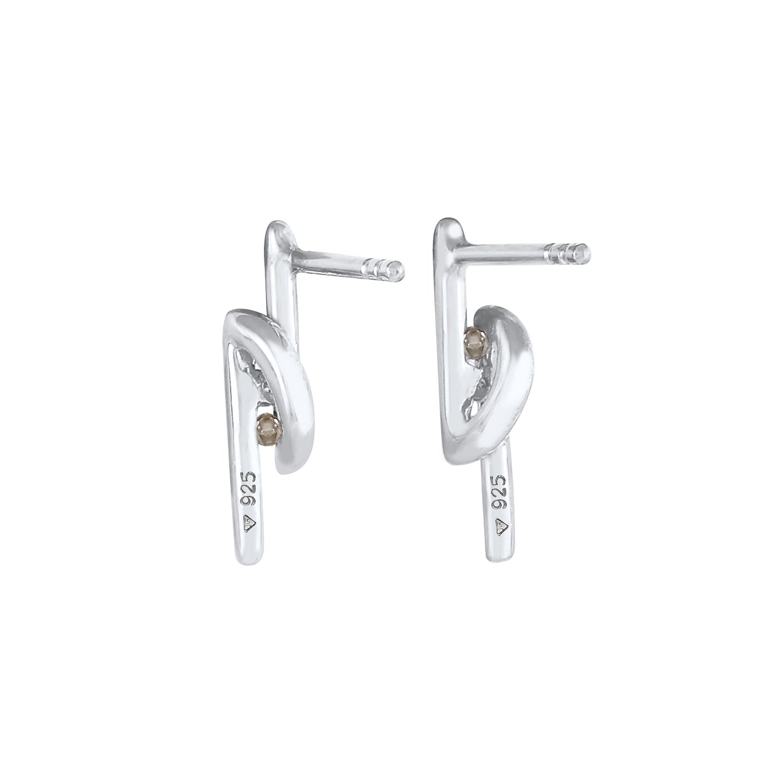 Silber - Elli DIAMONDS | Ohrstecker Geo | Diamant ( Weiß, 0,09 ct ) | 925er Sterling Silber