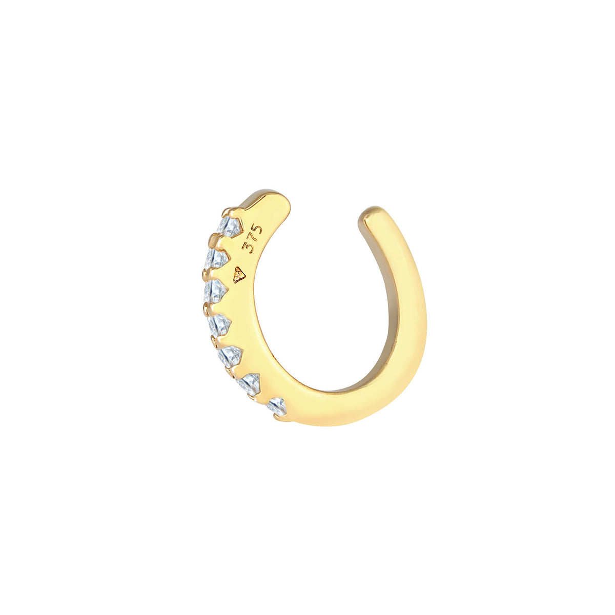 Gold - Elli PREMIUM | Single Earcuff | Topas ( Weiß ) | 375 Gelbgold