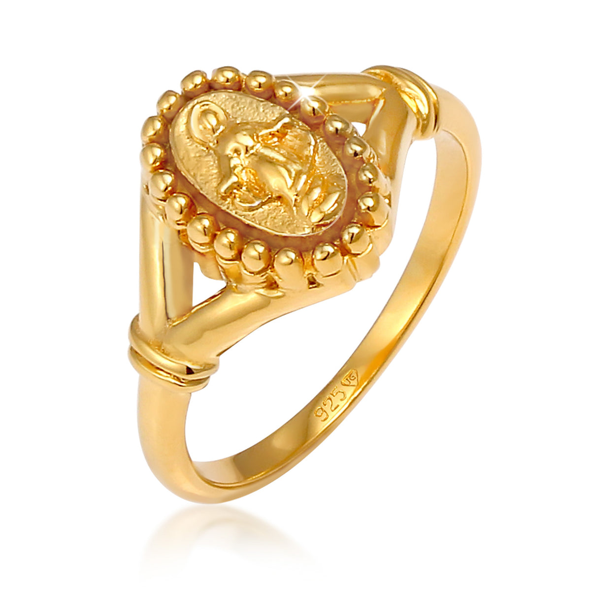 Gold - Elli | Ring Marienbild | 925 Sterling Silber vergoldet
