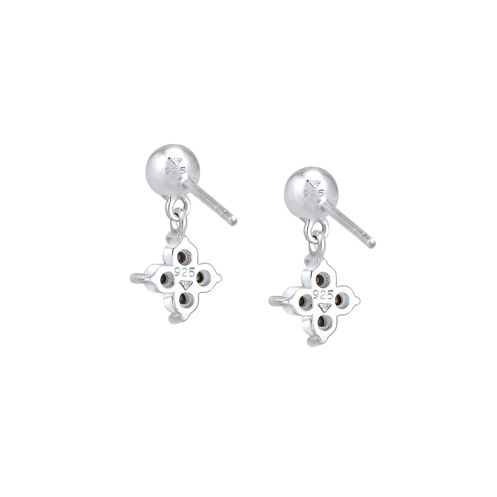 Blau - Elli | Ohrring Blume | Kristall ( Hellblau ) | 925er Sterling Silber