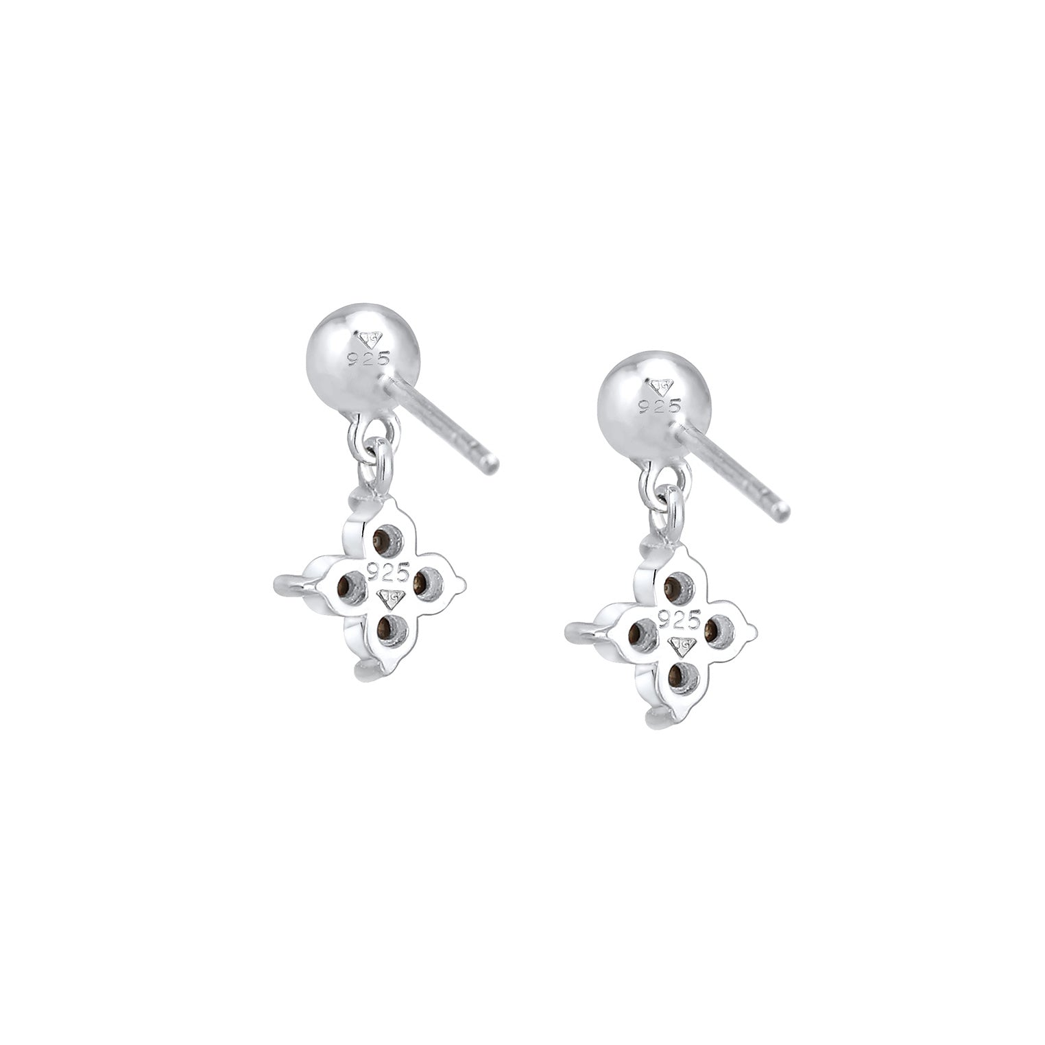 Rosa - Elli | Ohrring Blume | Kristall ( Rosa ) | 925er Sterling Silber