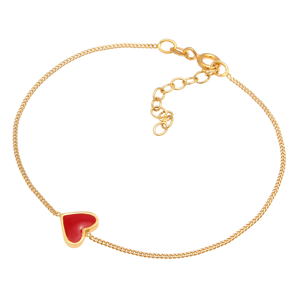 Gold - Elli | Armband Herz | 925 Sterling Silber vergoldet