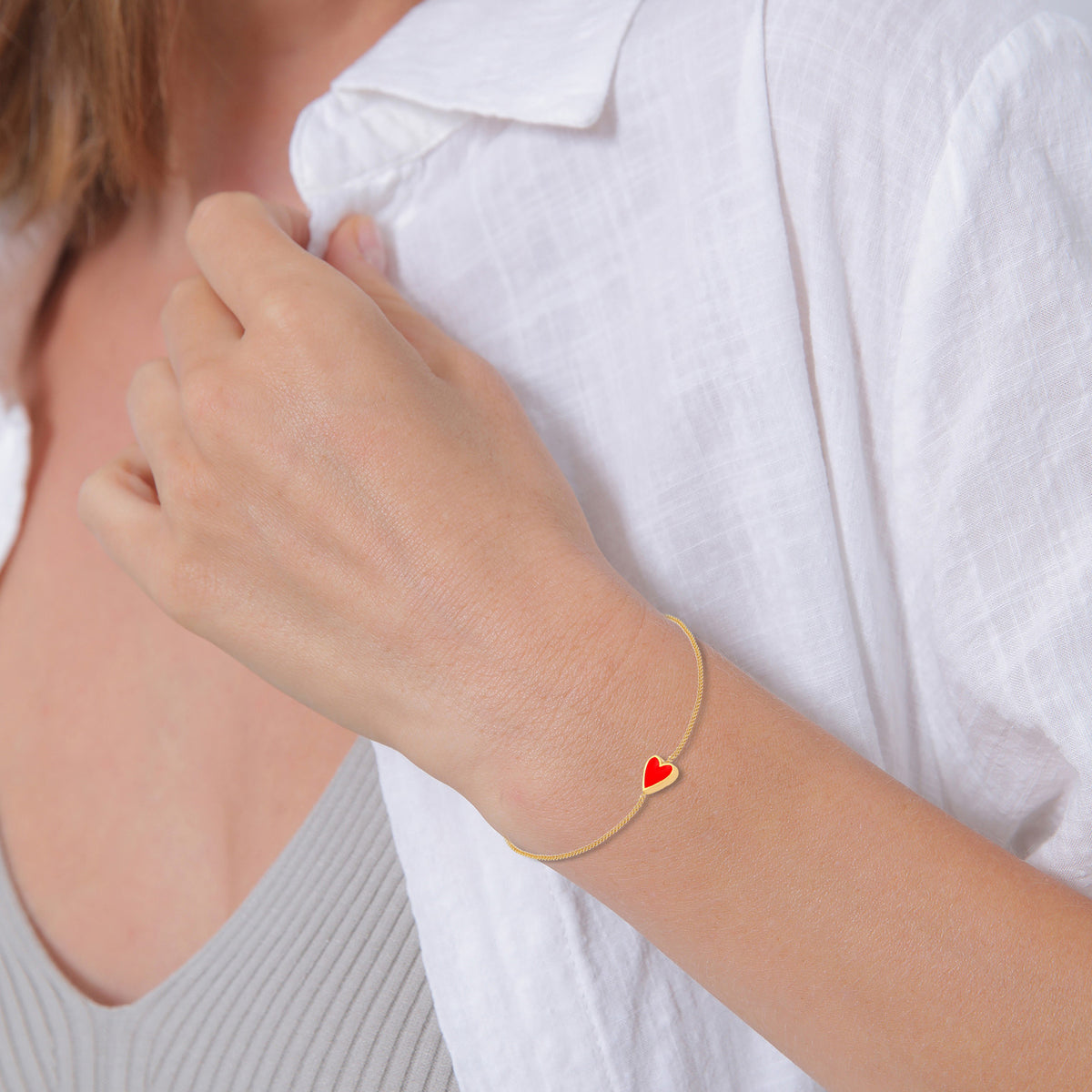 Gold - Elli | Armband Herz | 925 Sterling Silber vergoldet