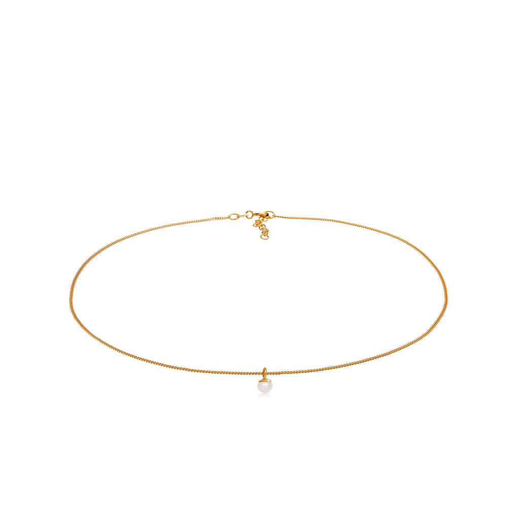 Gold - Elli | Choker | Süßwasserzuchtperle | 925 Sterling Silber vergoldet