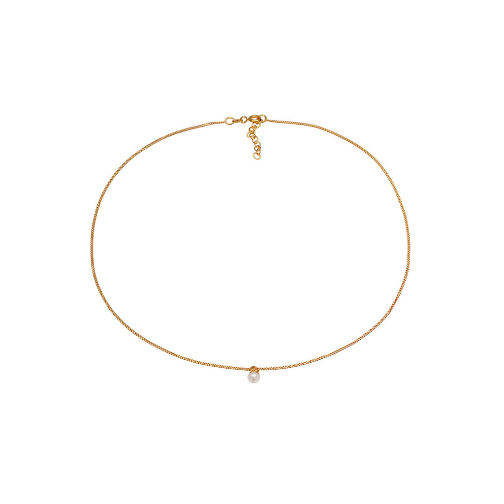 Gold - Elli | Choker | Süßwasserzuchtperle | 925 Sterling Silber vergoldet