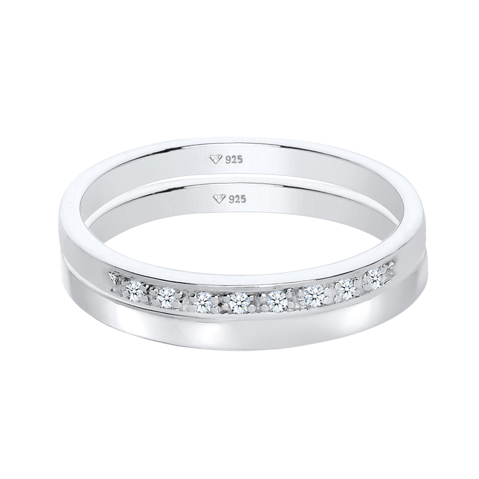 Silber - Elli DIAMONDS | Bandring | Diamant ( Weiß, 0,04 ct ) | 925er Sterling Silber