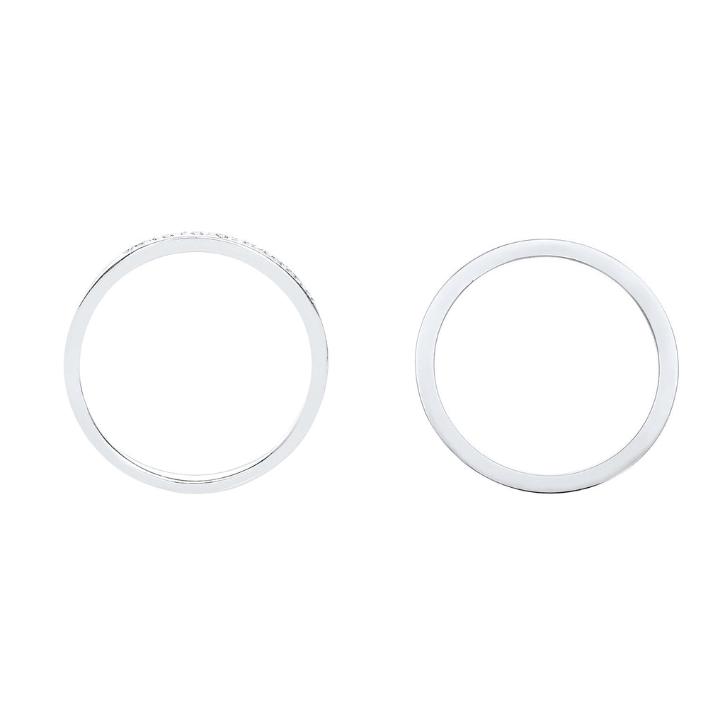 Silber - Elli DIAMONDS | Bandring | Diamant ( Weiß, 0,04 ct ) | 925er Sterling Silber
