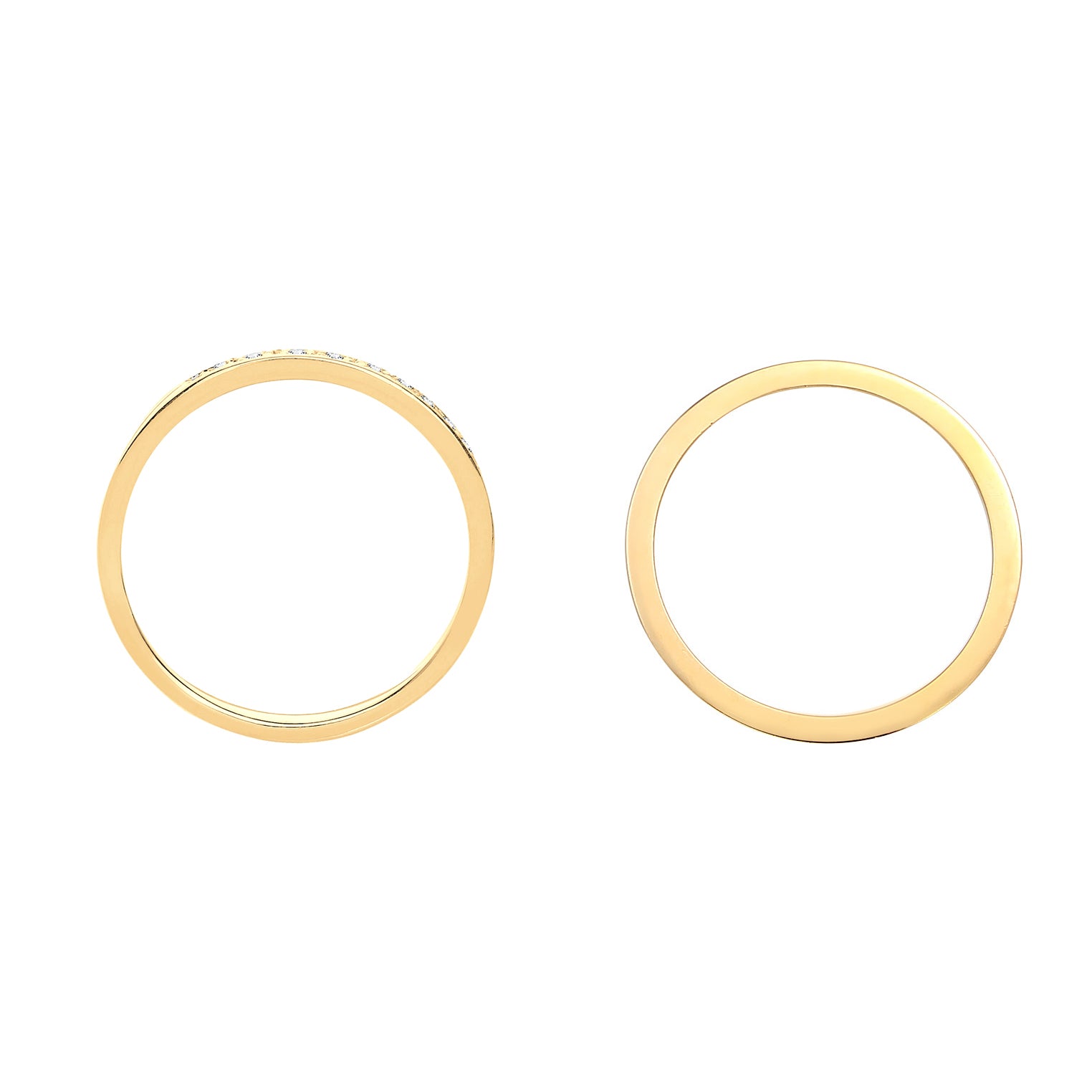 Gold - Elli DIAMONDS | Bandring | Diamant ( Weiß, 0,04 ct ) | 925 Sterling Silber vergoldet