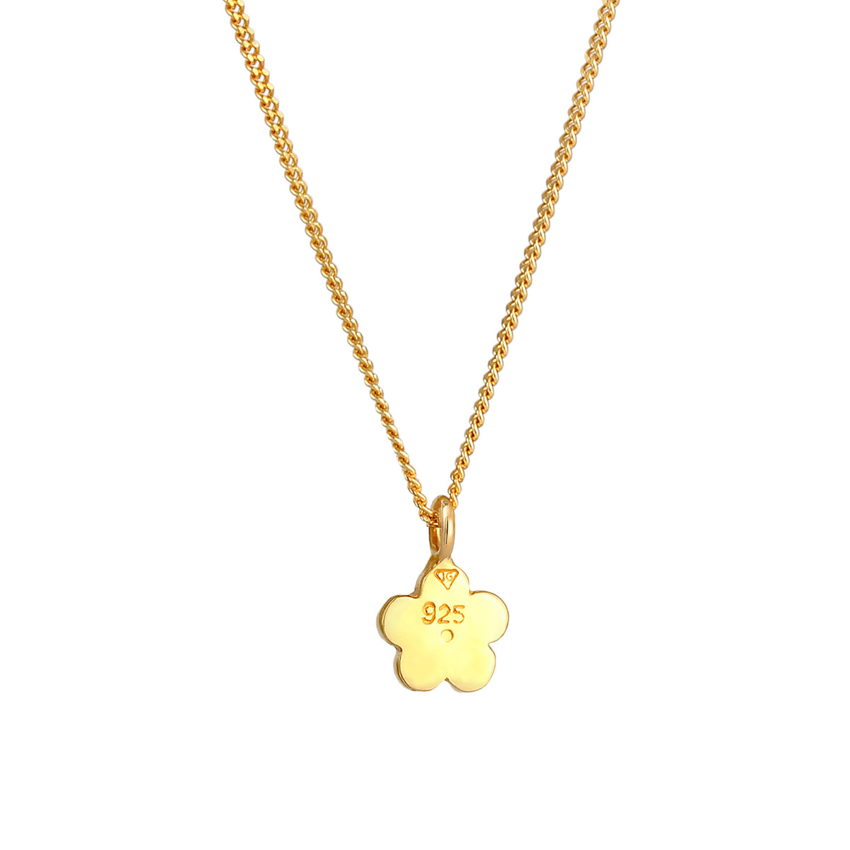 Gold - Elli | Halskette Blume | Mit Kristallen von Swarovski® (Hellblau) | 925 Sterling Silber vergoldet