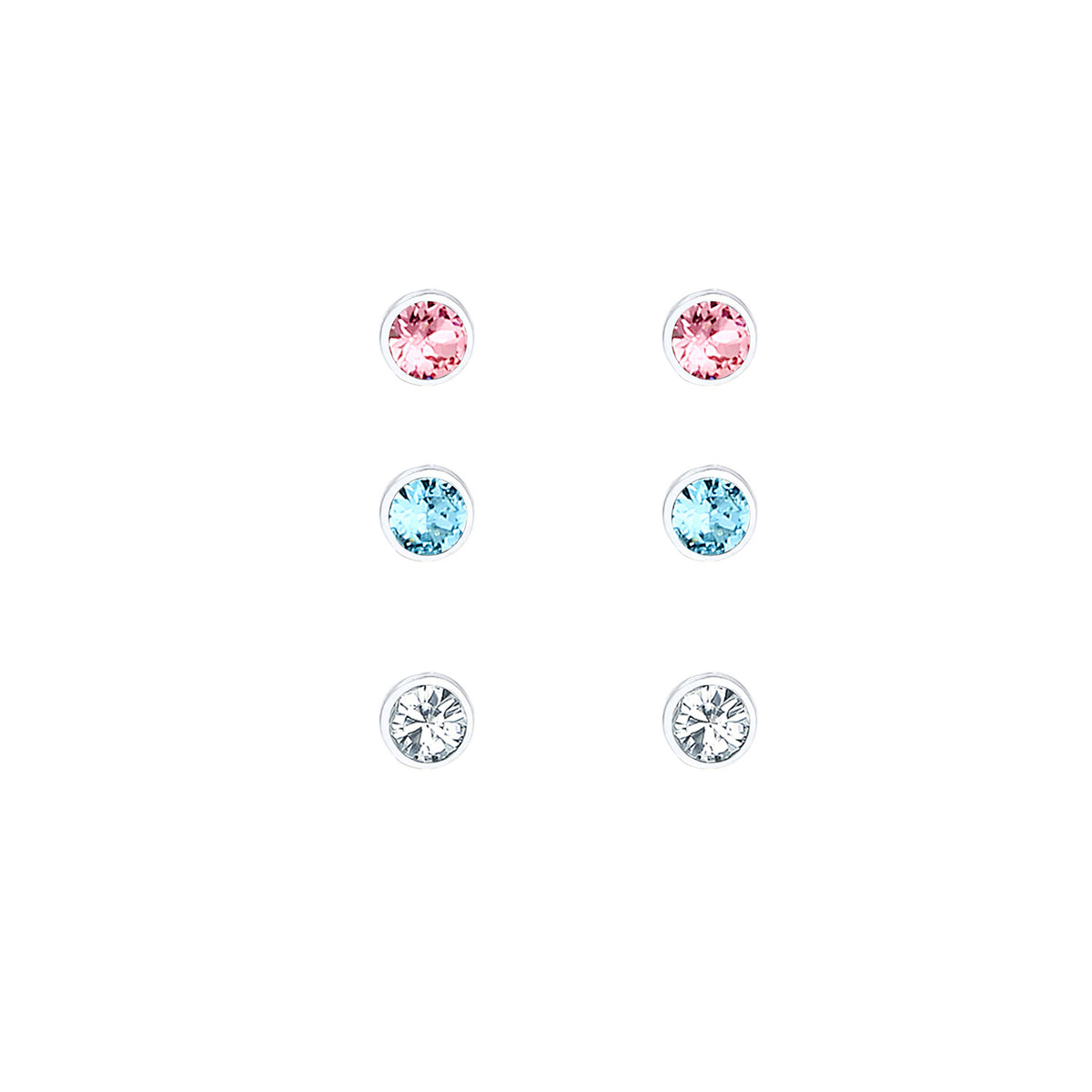 Silber - Elli | Ohrstecker | Mit Kristallen von Swarovski® (Hellblau) | 925er Sterling Silber