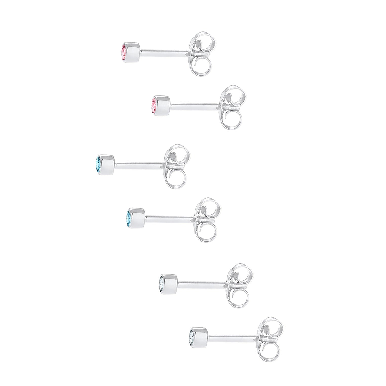 Silber - Elli | Ohrstecker | Mit Kristallen von Swarovski® (Hellblau) | 925er Sterling Silber