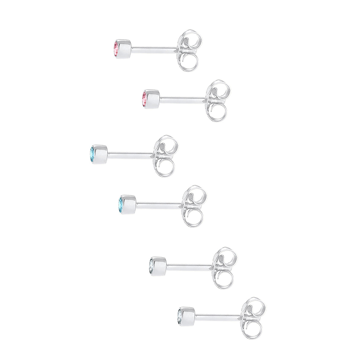 Silber - Elli | Ohrstecker | Mit Kristallen von Swarovski® (Hellblau) | 925er Sterling Silber