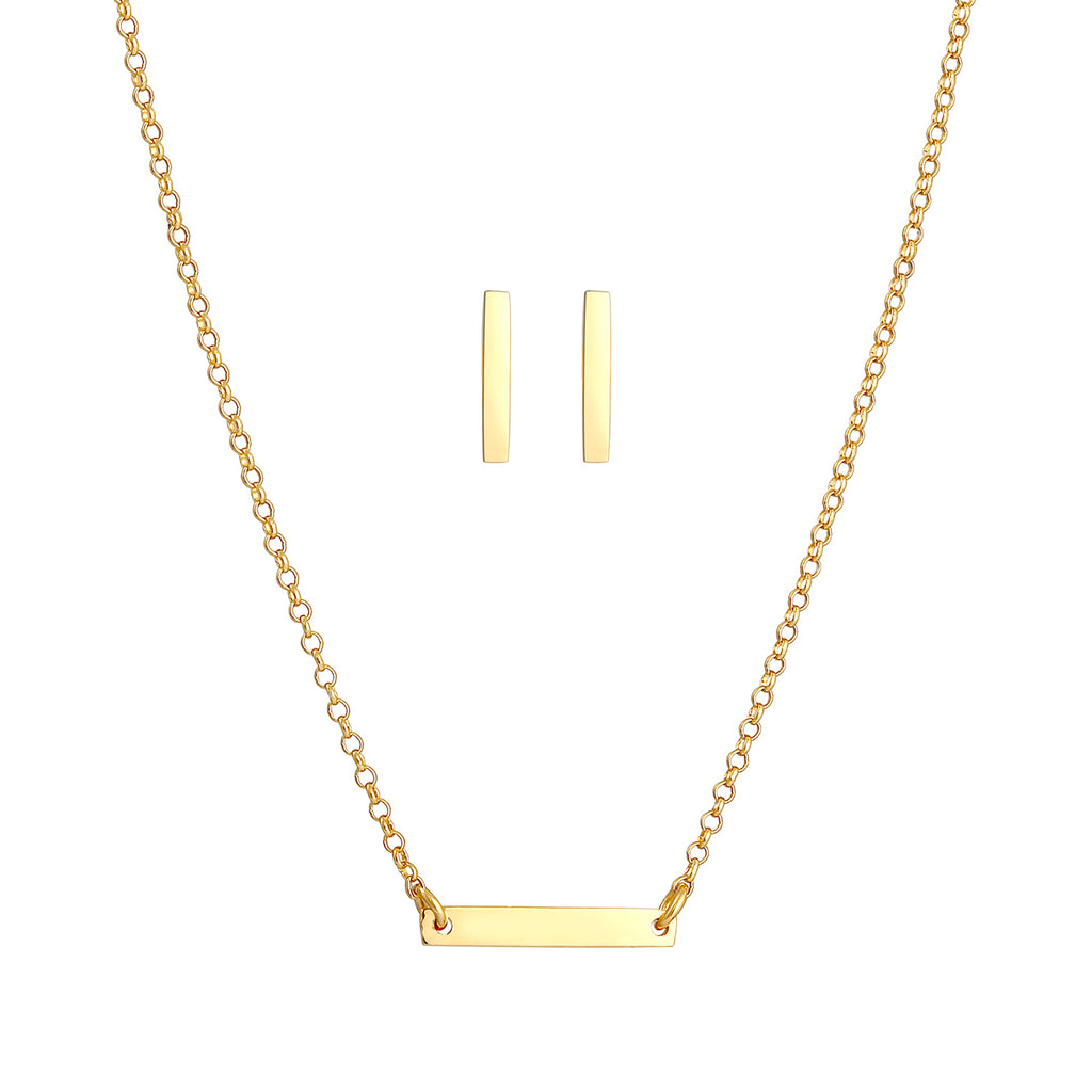 Gold - Elli | Schmuckset  Geo | 925 Sterling Silber vergoldet