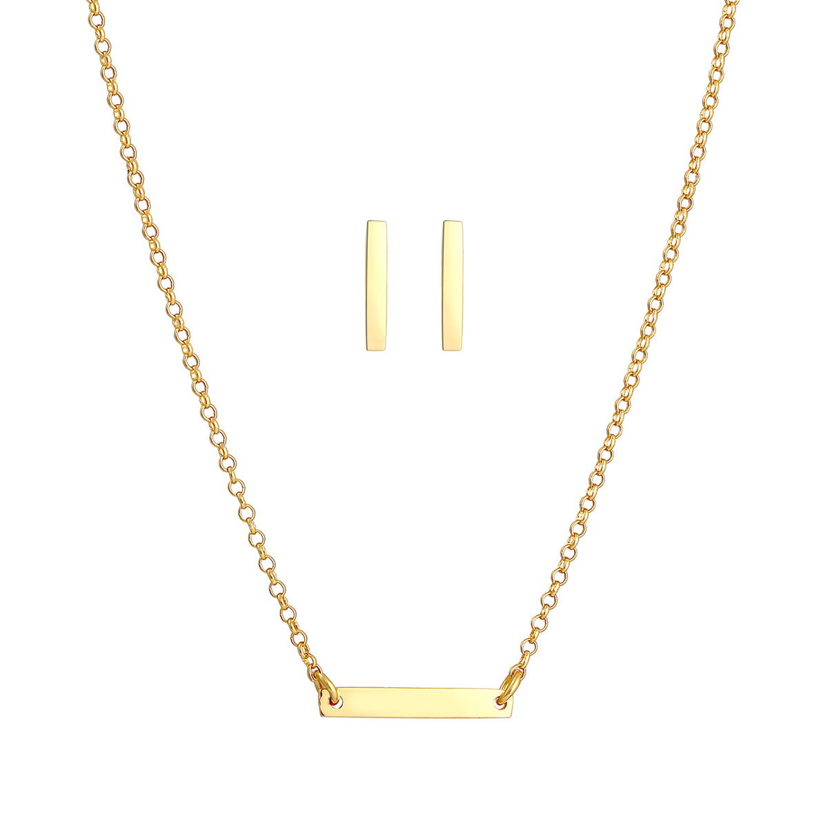 Gold - Elli | Schmuckset  Geo | 925 Sterling Silber vergoldet