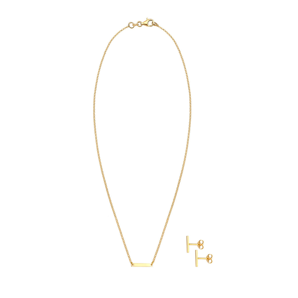 Gold - Elli | Schmuckset  Geo | 925 Sterling Silber vergoldet
