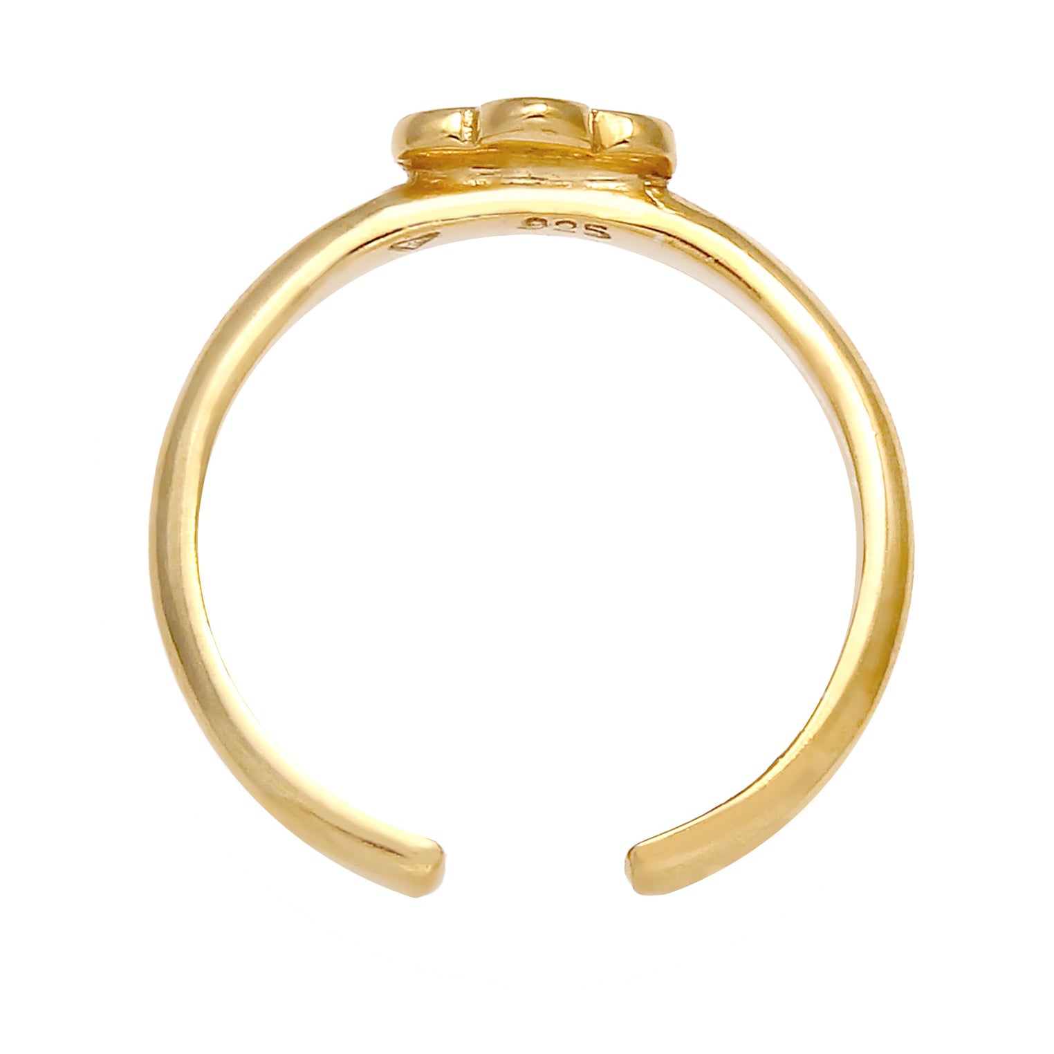 Gold - Elli | Ring Blume | Kristall ( Hellblau ) | 925 Sterling Silber vergoldet