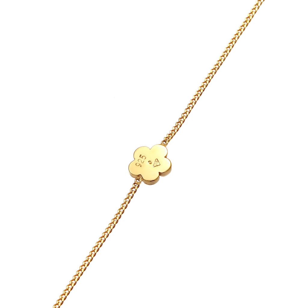 Gold - Elli | Armband Blume | Kristall ( Hellblau ) | 925 Sterling Silber vergoldet