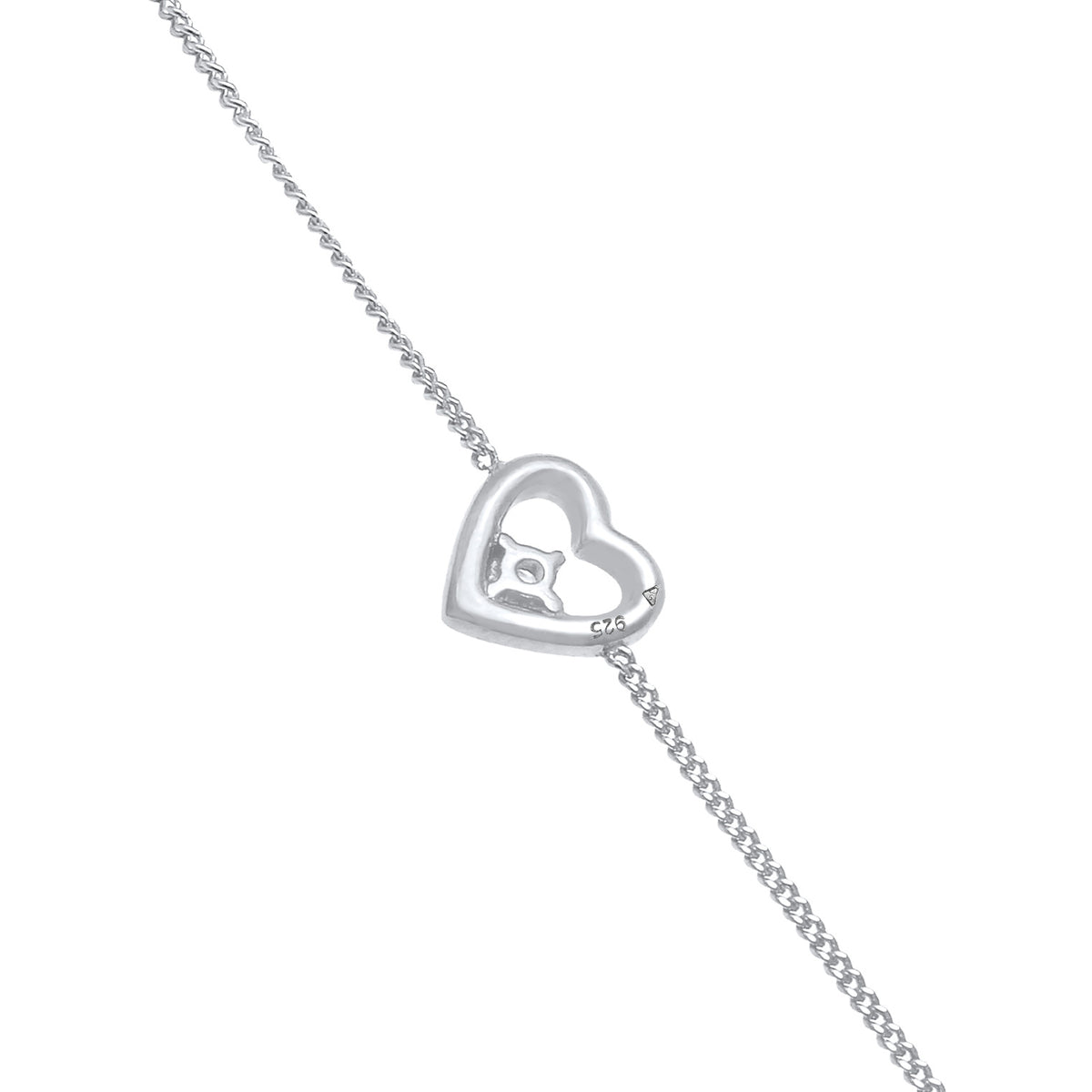 Silber - Elli DIAMONDS | Armband Herz | Diamant ( Weiß, 0,03 ct ) | 925er Sterling Silber