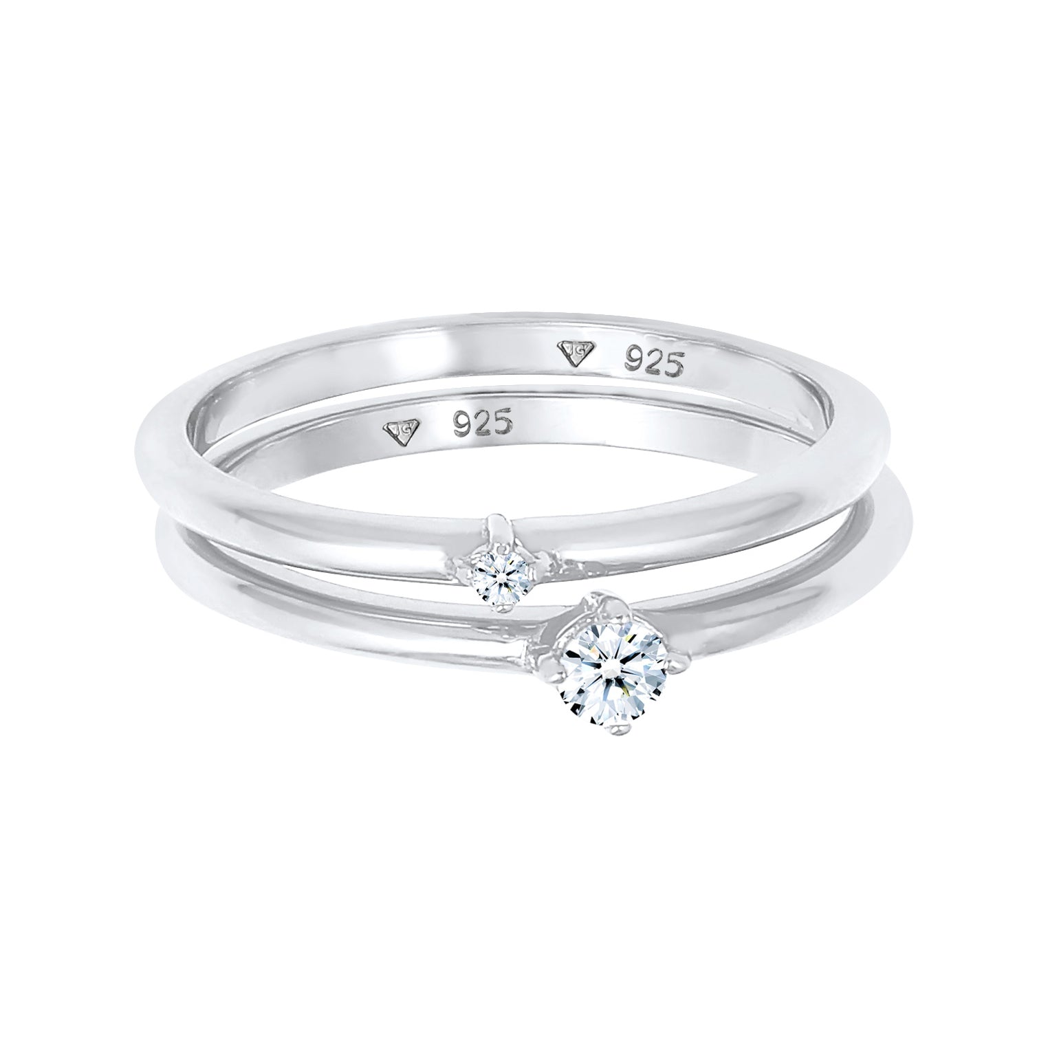 Silber - Elli DIAMONDS | Verlobungsring | Diamant ( Weiß, 0,125 ct ) | 925er Sterling Silber