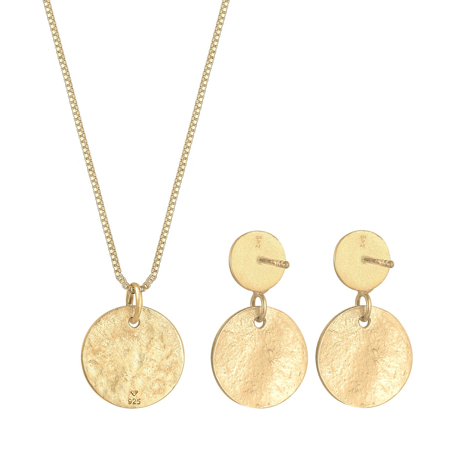 Gold - Elli | Venezianer-Schmuckset  Geo | 925 Sterling Silber vergoldet