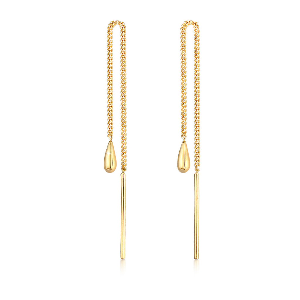 Gold - Elli PREMIUM | Ohrstecker Ear Chain | 375 Gelbgold
