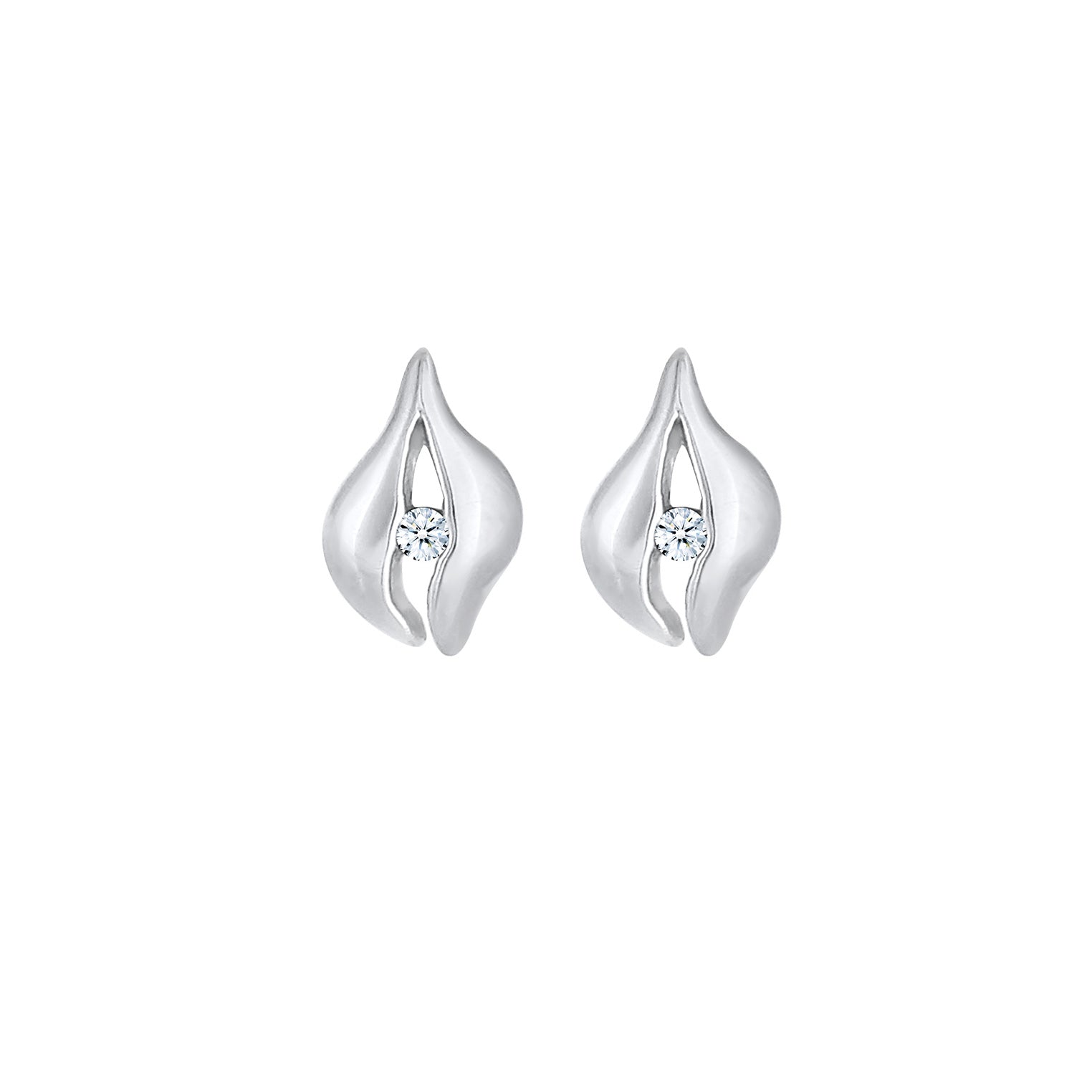 Silber - Elli DIAMONDS | Ohrstecker Tropfen | Diamant ( Weiß, 0,03 ct ) | 925er Sterling Silber