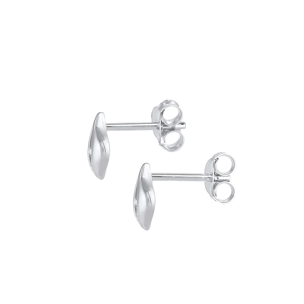 Silber - Elli DIAMONDS | Ohrstecker Tropfen | Diamant ( Weiß, 0,03 ct ) | 925er Sterling Silber