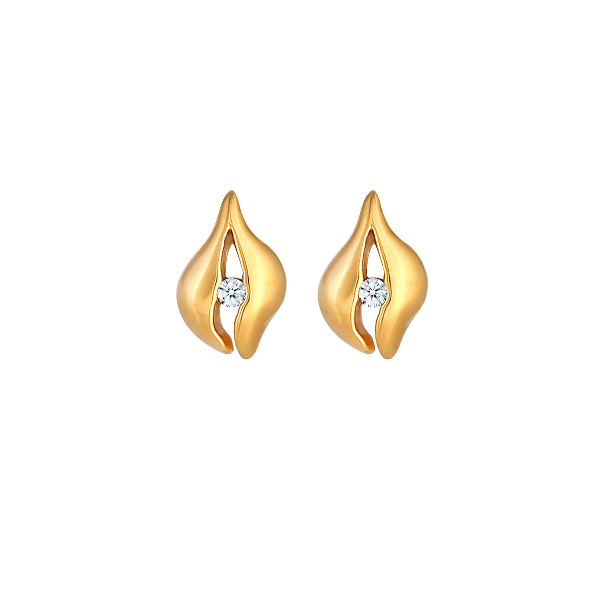 Gold - Elli DIAMONDS | Ohrstecker Tropfen | Diamant ( Weiß, 0,03 ct ) | 925 Sterling Silber vergoldet