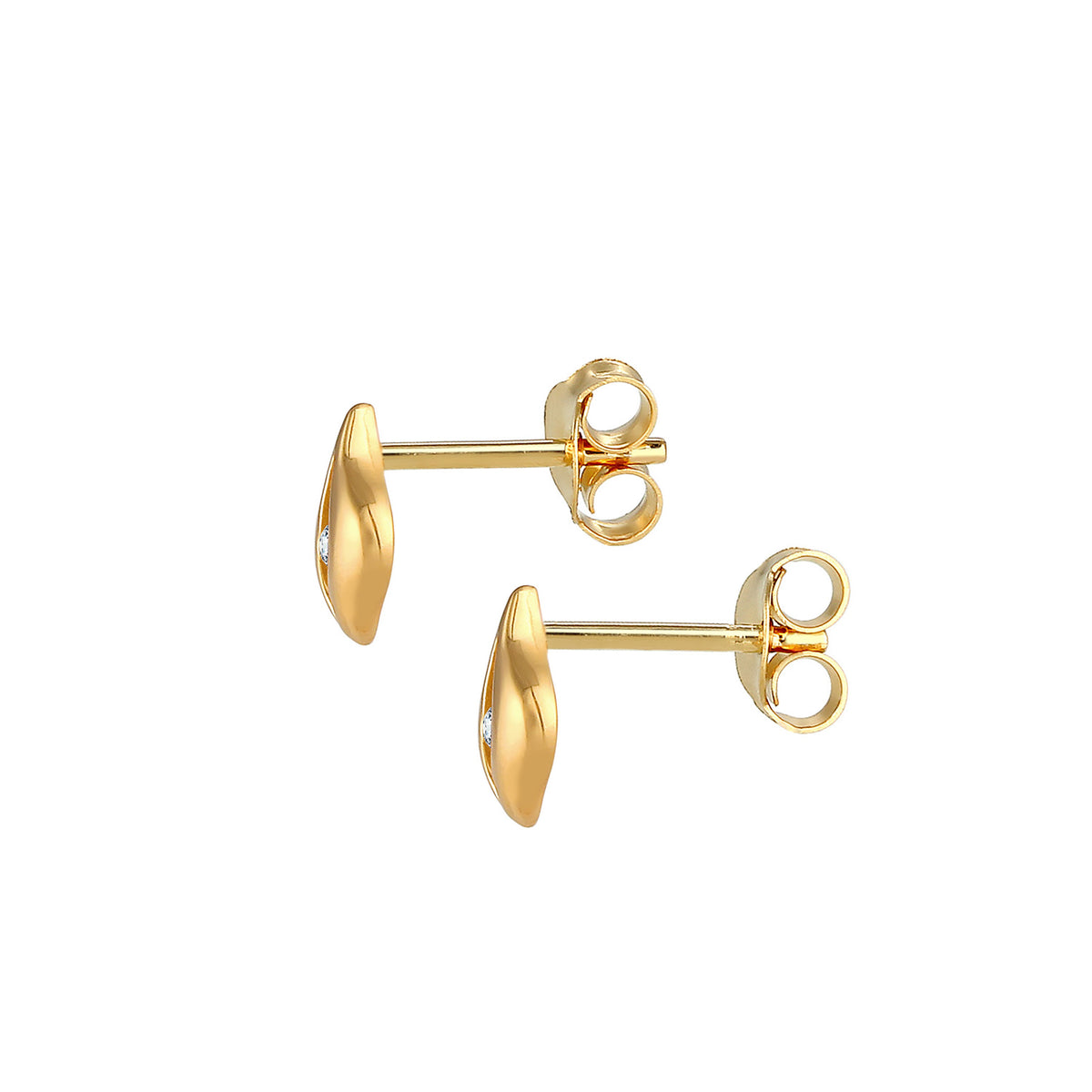 Gold - Elli DIAMONDS | Ohrstecker Tropfen | Diamant ( Weiß, 0,03 ct ) | 925 Sterling Silber vergoldet