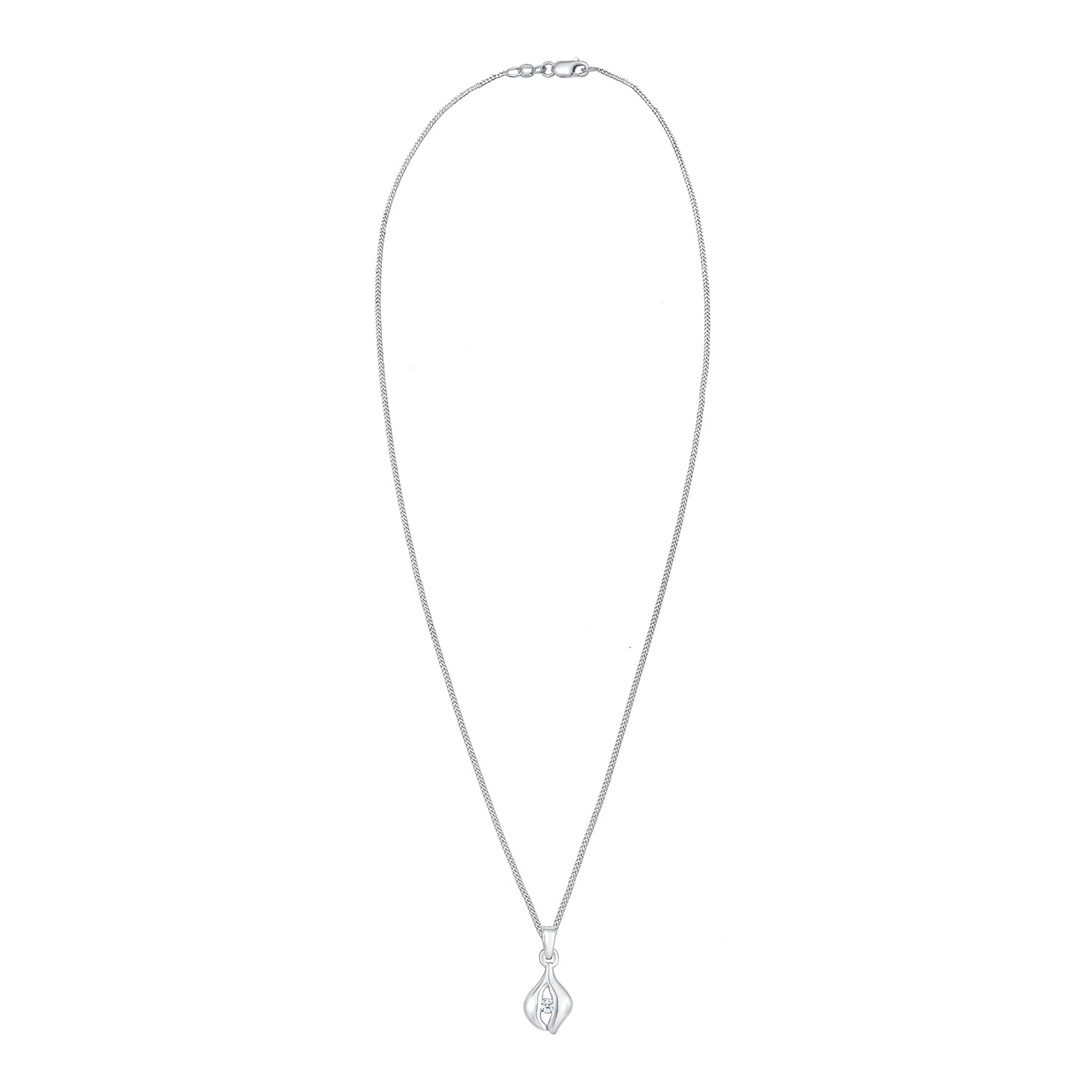 Silber - Elli DIAMONDS | Halskette Tropfen | Diamant ( Weiß, 0,03 ct ) | 925er Sterling Silber