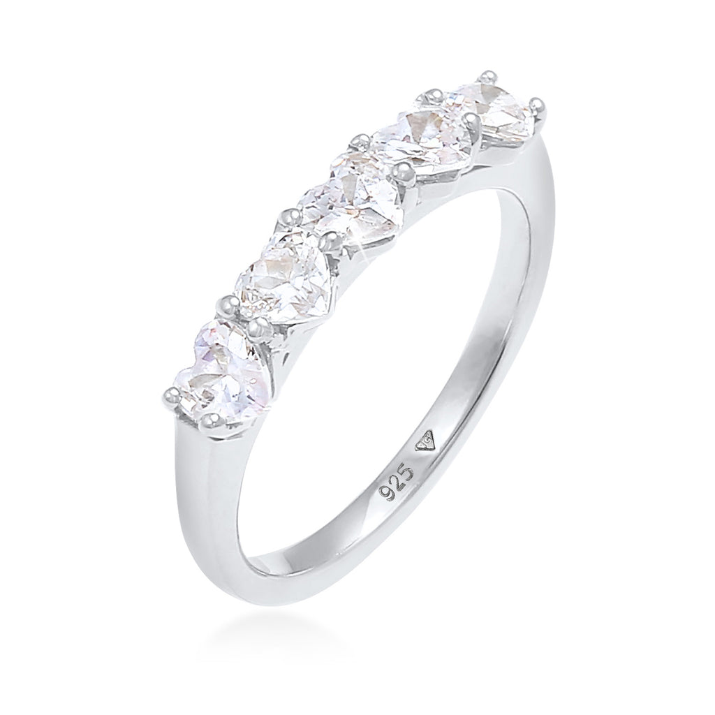 Silber - Elli | Ring Herz | Zirkonia ( Weiß ) | 925er Sterling Silber