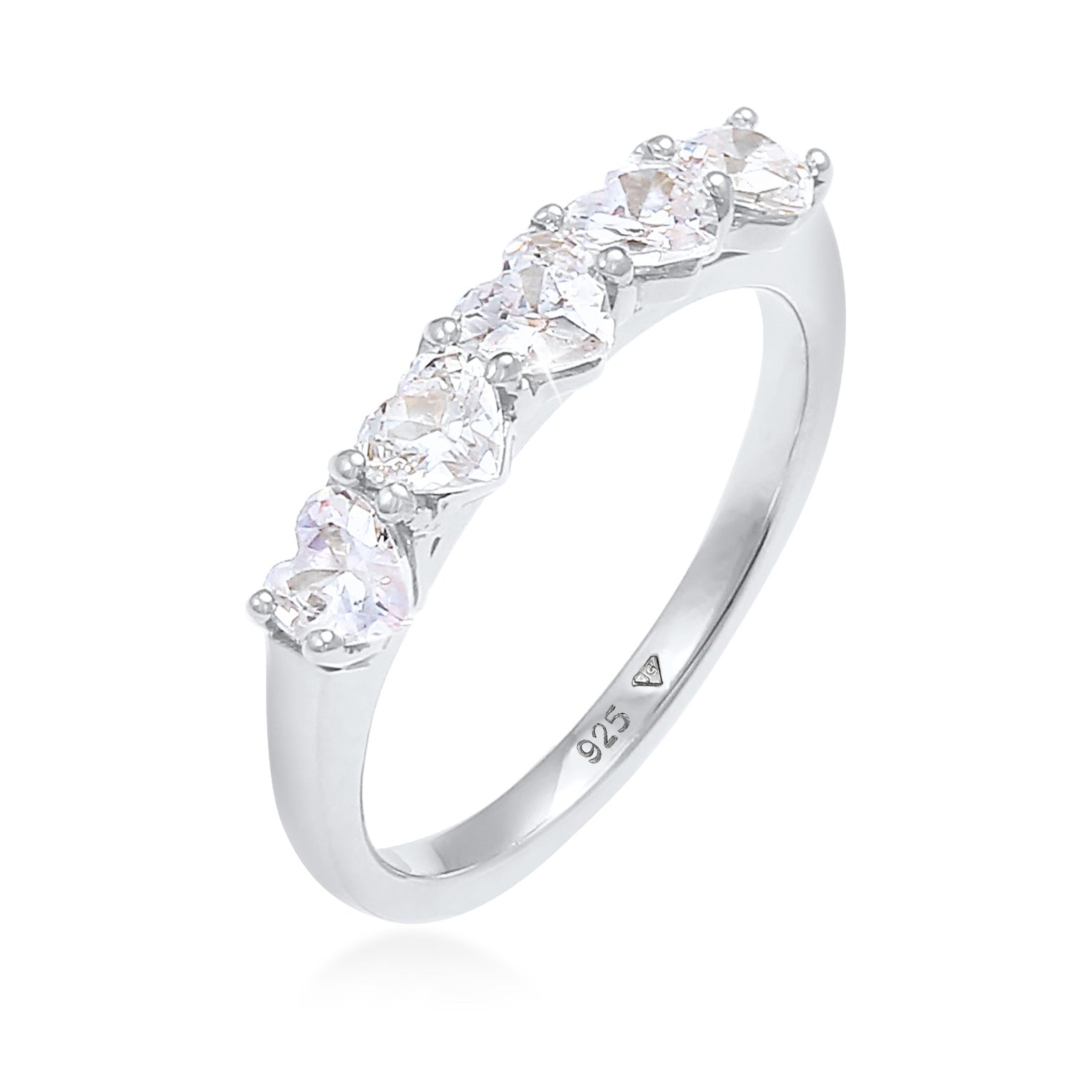 Silber - Elli | Ring Herz | Zirkonia ( Weiß ) | 925er Sterling Silber