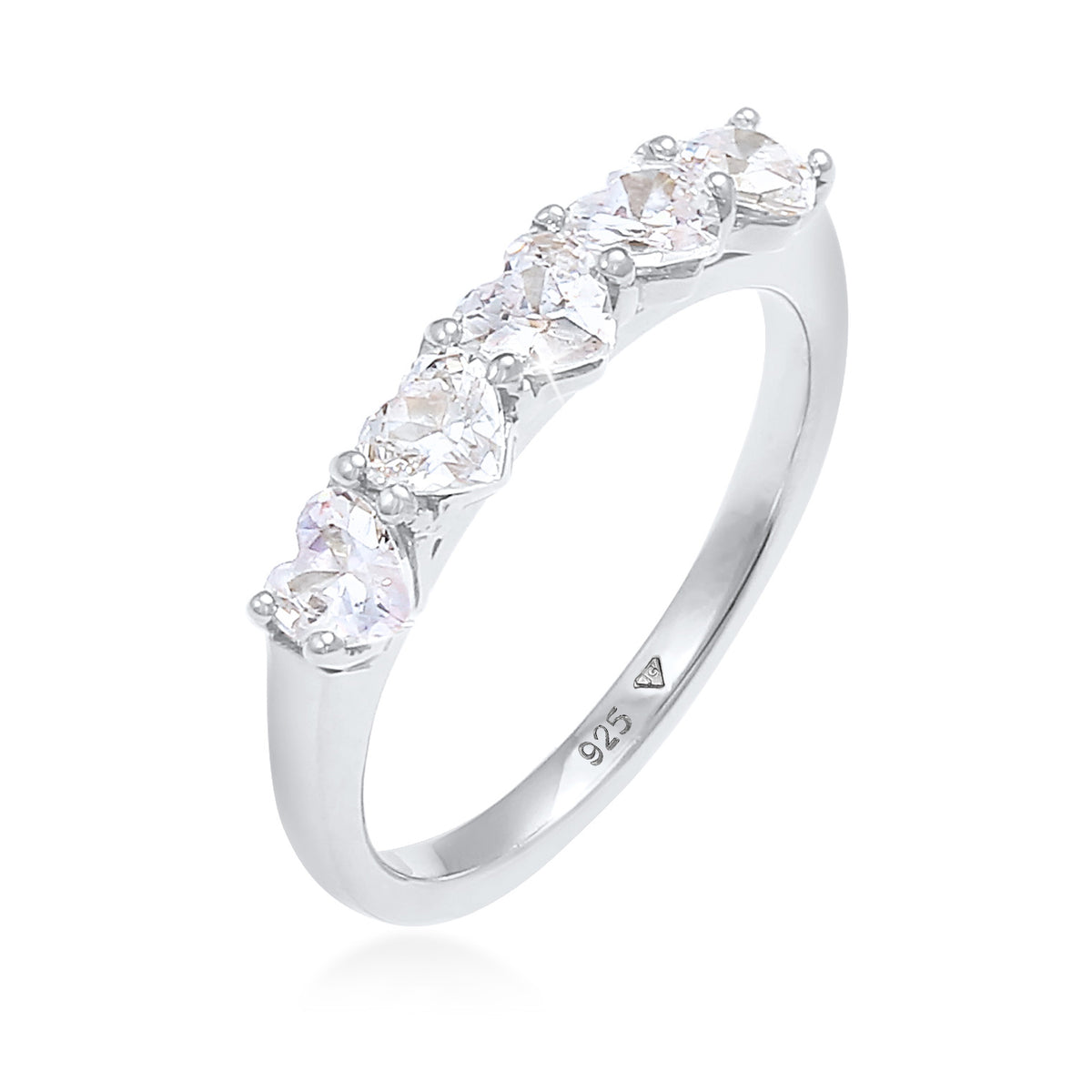 Silber - Elli | Ring Herz | Zirkonia ( Weiß ) | 925er Sterling Silber
