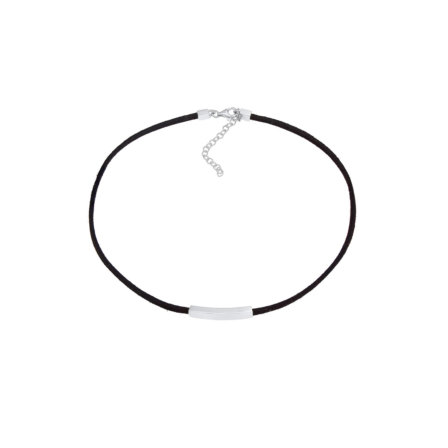 Silber - Elli | Choker | Kunstleder | 925er Sterling Silber