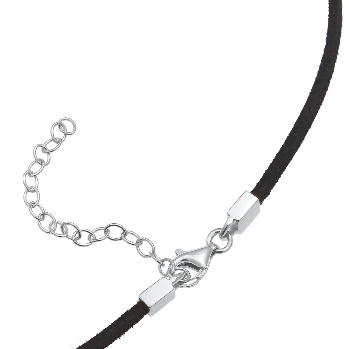 Silber - Elli | Choker | Kunstleder | 925er Sterling Silber