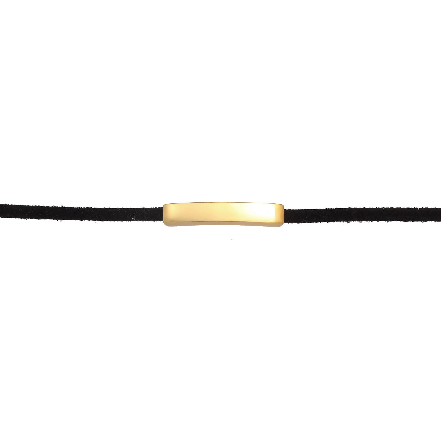 Gold - Elli | Choker | Kunstleder | 925 Sterling Silber vergoldet