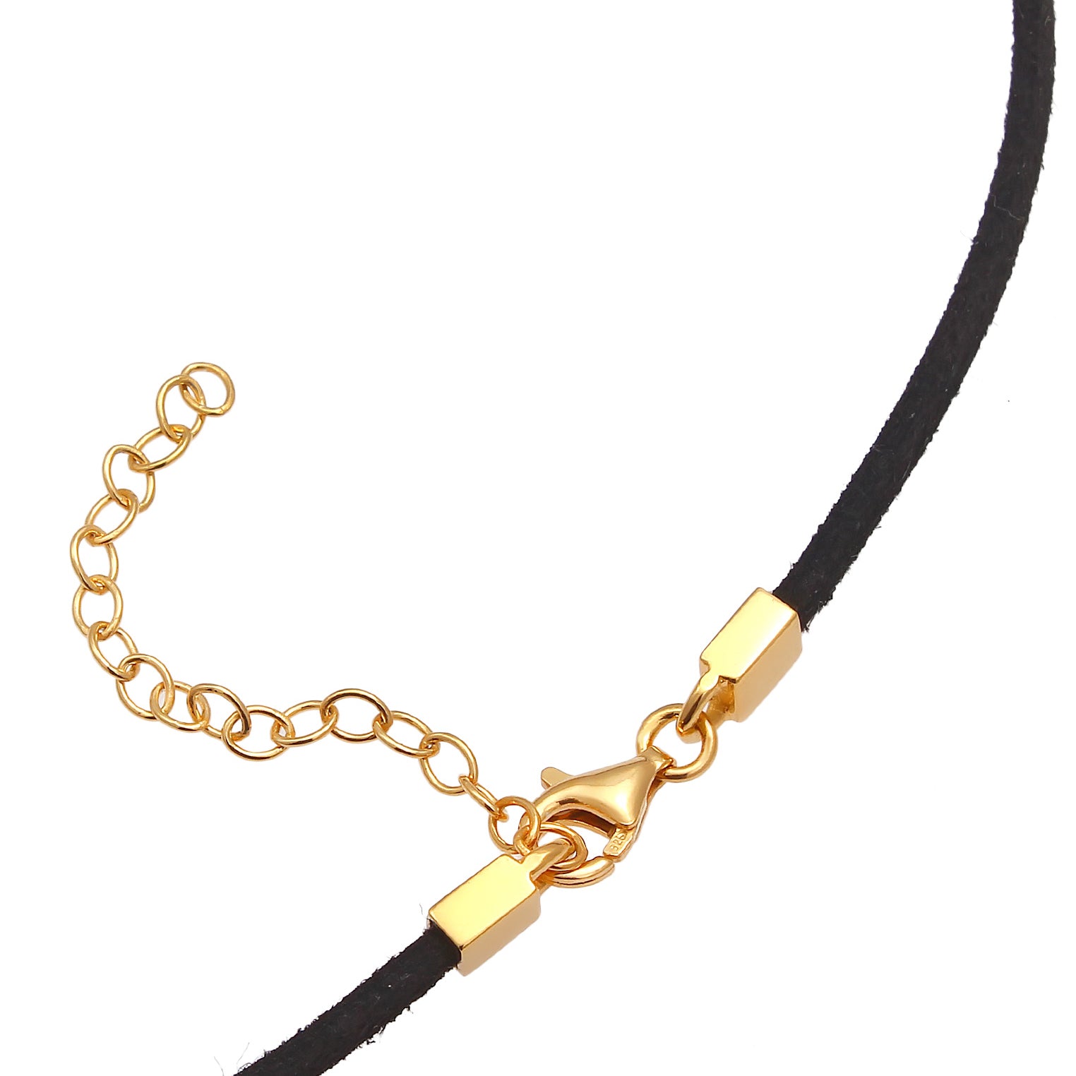 Gold - Elli | Choker | Kunstleder | 925 Sterling Silber vergoldet