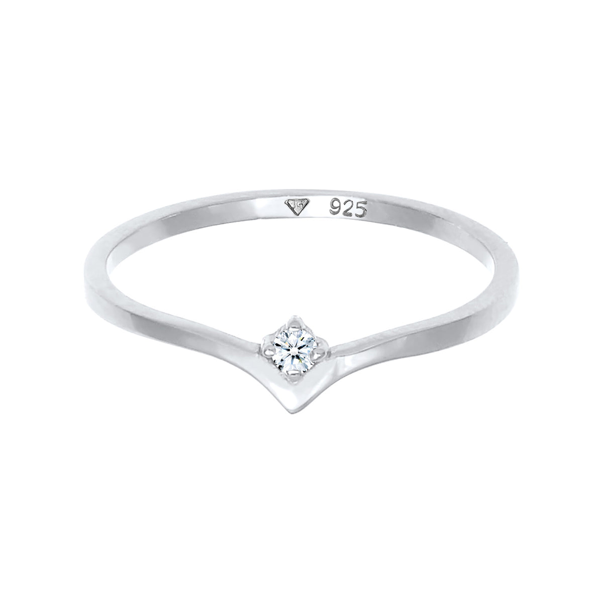 Silber - Elli DIAMONDS | Verlobungsring | Diamant ( Weiß, 0,03 ct ) | 925er Sterling Silber