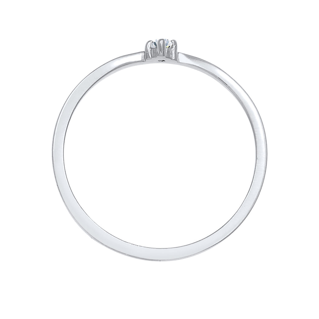 Silber - Elli DIAMONDS | Verlobungsring | Diamant ( Weiß, 0,03 ct ) | 925er Sterling Silber