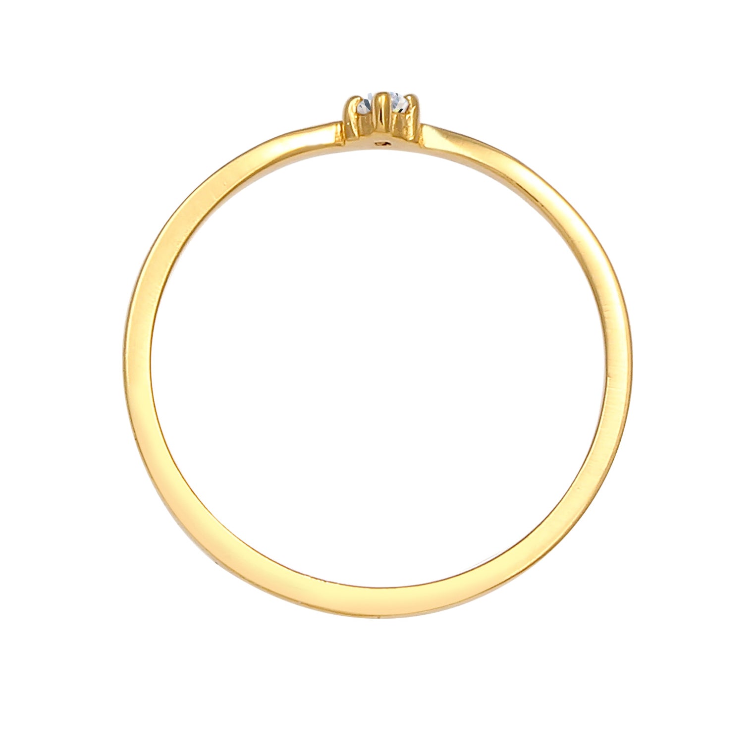 Gold - Elli DIAMONDS | Verlobungsring | Diamant ( Weiß, 0,03 ct ) | 925 Sterling Silber vergoldet